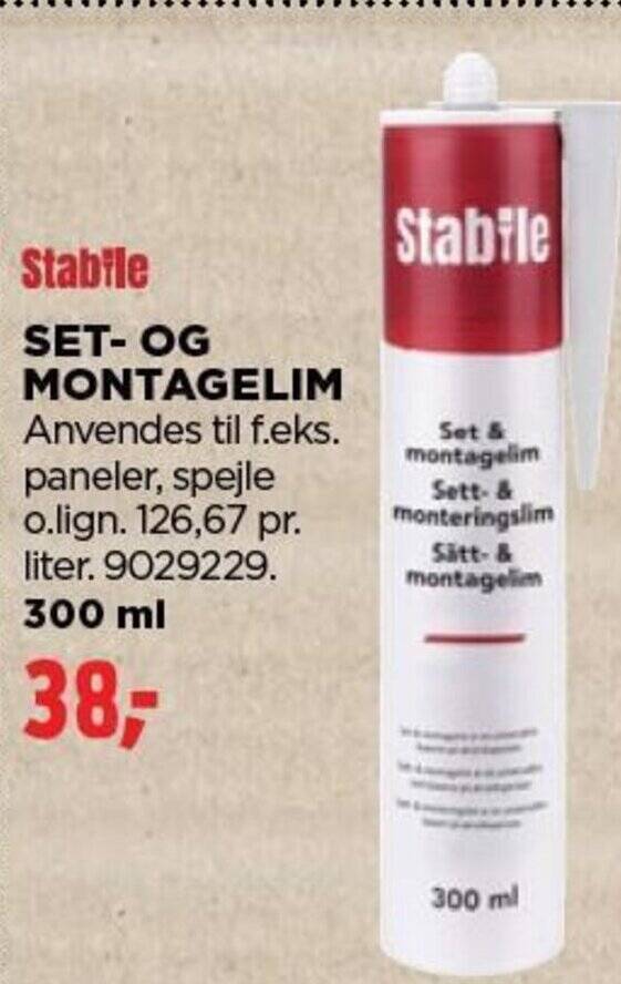 SET OG MONTAGELIM tilbud hos jem & fix