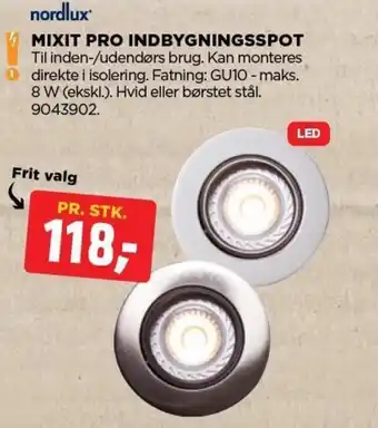 jem & fix nordlux MIXIT PRO INDBYGNINGSSPOT tilbud