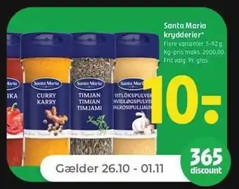 Netto Santa maria krydderi, 92 g tilbud