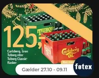 Netto Carlsberg eller tuborg flasker, 30 x 33 cl tilbud