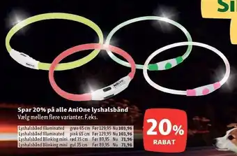 Maxi Zoo Spar 20% på alle anione lyshalsbånd tilbud