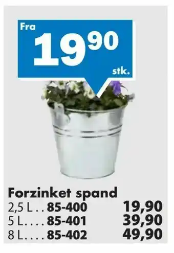 Forzinket spand