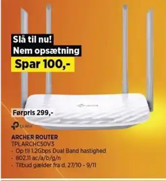 Power ARCHER ROUTER TPLARCHC50V3 tilbud