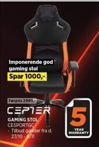 Power GAMING STOL CESPORTGC tilbud