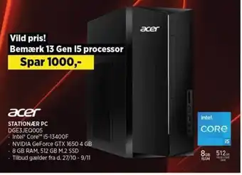 Power Acer STATIONÆR PC DGE3JEQ005 tilbud