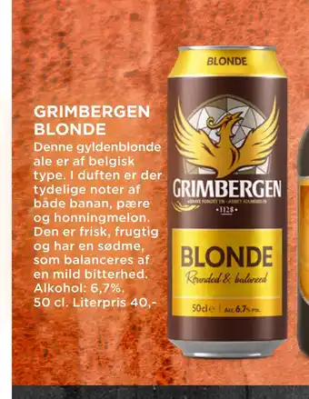 MENY Grimbergen blonde tilbud
