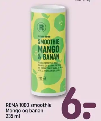REMA 1000 Rema 1000 Smoothie Mango og Banan 235 ml tilbud