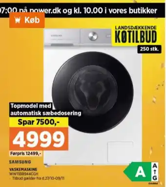 Power Samsung vaskemaskine tilbud
