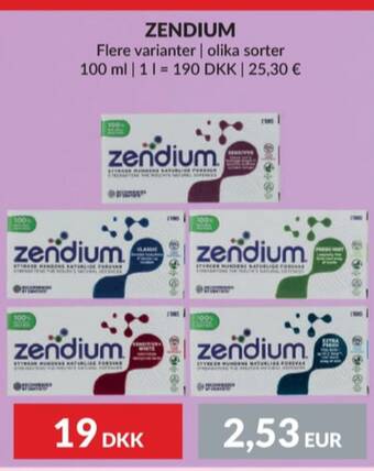 Nielsen's Discount Zendium tandpasta tilbud