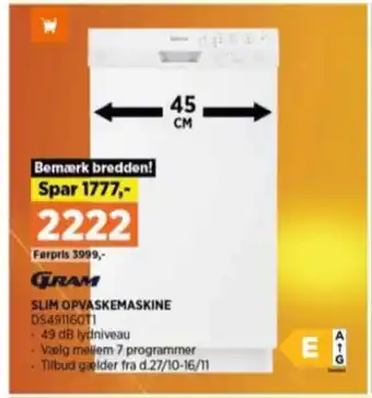 Power Gram opvaskemaskine tilbud