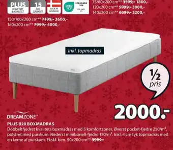 JYSK Dreamzone boxmadras tilbud