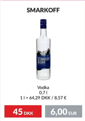 Nielsen's Discount Smarkoff vodka tilbud
