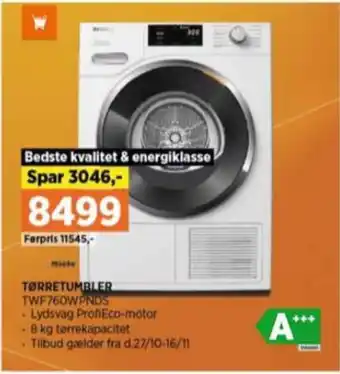 Power Miele tørretumbler tilbud