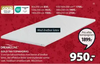 JYSK Dreamzone topmadras tilbud