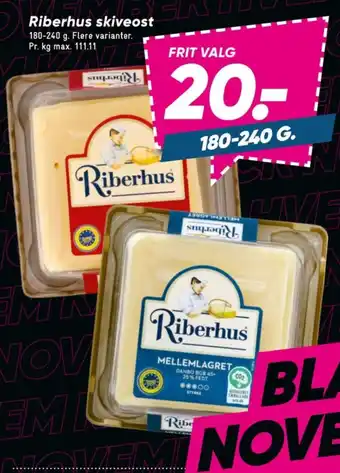 Bilka Riberhus skiveost danbo mellemlagret tilbud