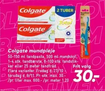 Bilka Colgate tandpasta tilbud
