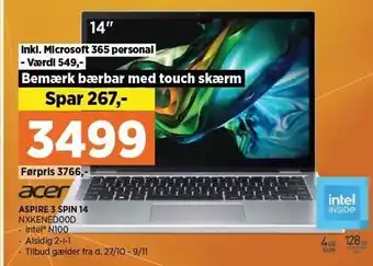 Power Acer aspire 3 spin 14 tilbud