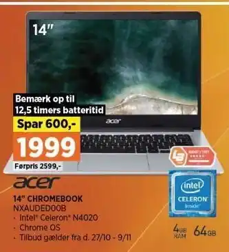 Power Acer 14'' chromebook tilbud