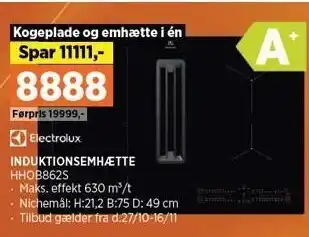 Power Electrolux induktionsemhætte tilbud