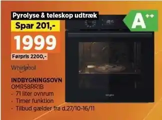 Power Whirlpool indbygningsovn tilbud