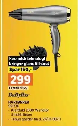 Power Babyliss hårtørrer tilbud