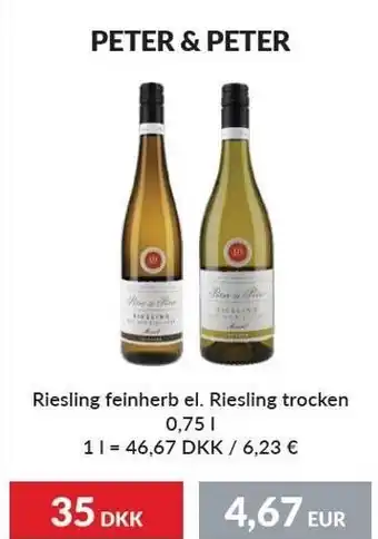 Nielsen's Discount Peter & peter riesling feinherb el. riesling trocken tilbud