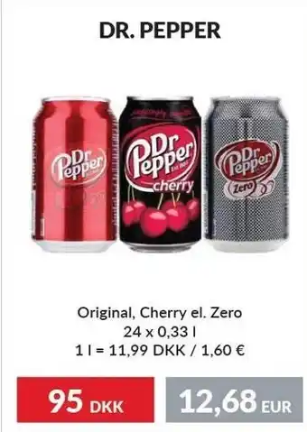 Nielsen's Discount Dr. pepper original, cherry el. zero tilbud