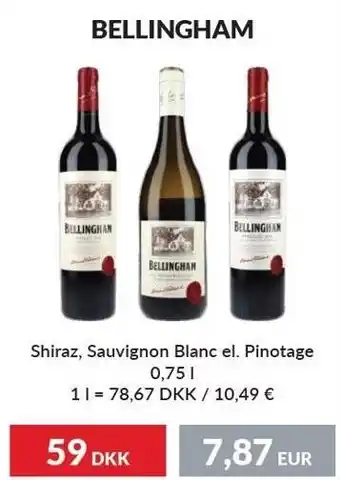 Bellingham shiraz, sauvignon blanc el. pinotage
