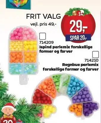 MID Hobby Ispind perlemix forskellige former og farver eller regnbue perlemix forskellige former og farver tilbud