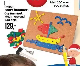 Stort hammer- og sømsæt