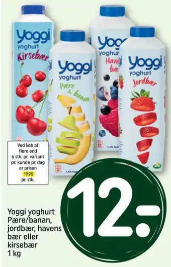 REMA 1000 Yoggi yoghurt kirsebær tilbud