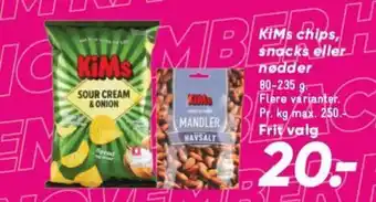 Bilka KiMs chips, snacks eller nødder tilbud
