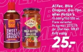 Bilka Al'Fez, Blue Dragon, Go-Tan eller Patak's tilbud