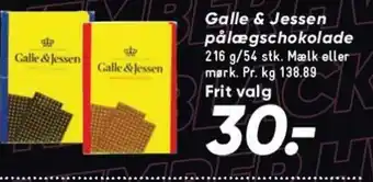 Bilka Galle & Jessen pålægschokolade tilbud