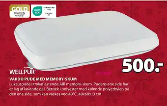 JYSK VARDO PUDE MED MEMORY-SKUM tilbud