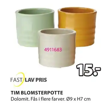 JYSK TIM BLOMSTERPOTTE tilbud