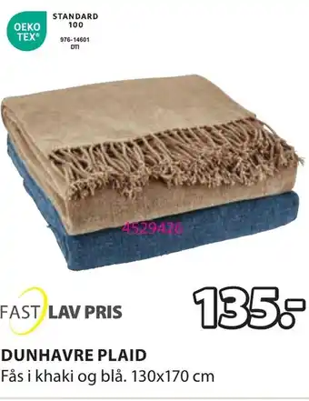JYSK DUNHAVRE PLAID tilbud
