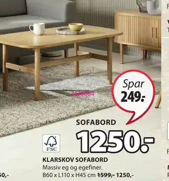 JYSK KLARSKOV SOFABORD tilbud