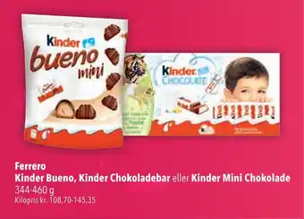 Citti Ferrero kinder bueno, kinder chokoladebar eller kinder mini chokolade tilbud
