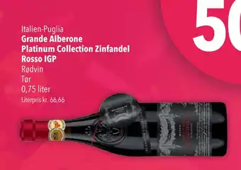 Citti Grande alberone platinum collection zinfandel rosso igp tilbud
