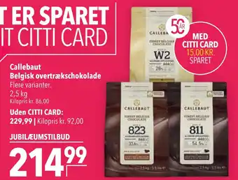 Citti Callebaut belgisk overtrækschokolade tilbud