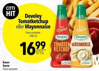 Develey tomatketchup eller mayonnaise