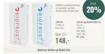 Helsam Biofrost active og relief gel tilbud