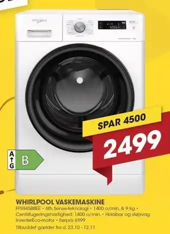 Punkt1 Whirlpool vaskemaskine tilbud