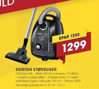 Punkt1 Siemens støvsuger tilbud