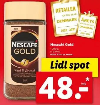 Lidl Nescafe Gold 200 g tilbud