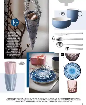 Imerco North, fuga bestikæske, termokrus, sorrento skål, asiet eller lowball tilbud