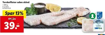 Lidl Torskefileter uden Skind 300 g tilbud