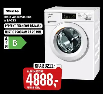 Skousen Miele vaskemaskine wsa033 tilbud