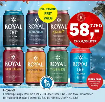 Købmandsgården Royal øl tilbud